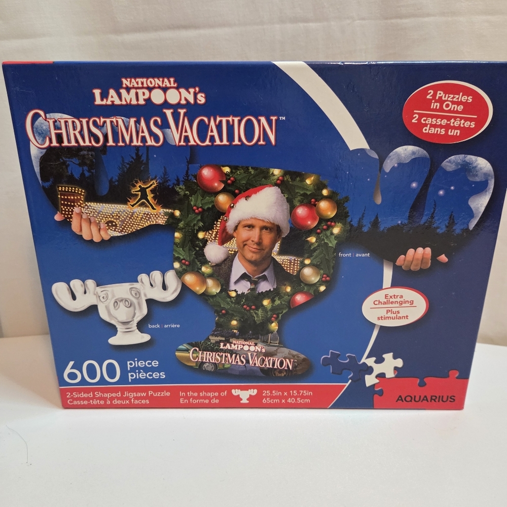 National Lampoon’s Christmas Vacation 600 Pc Jigsaw Puzzle Holiday Moose Chevy